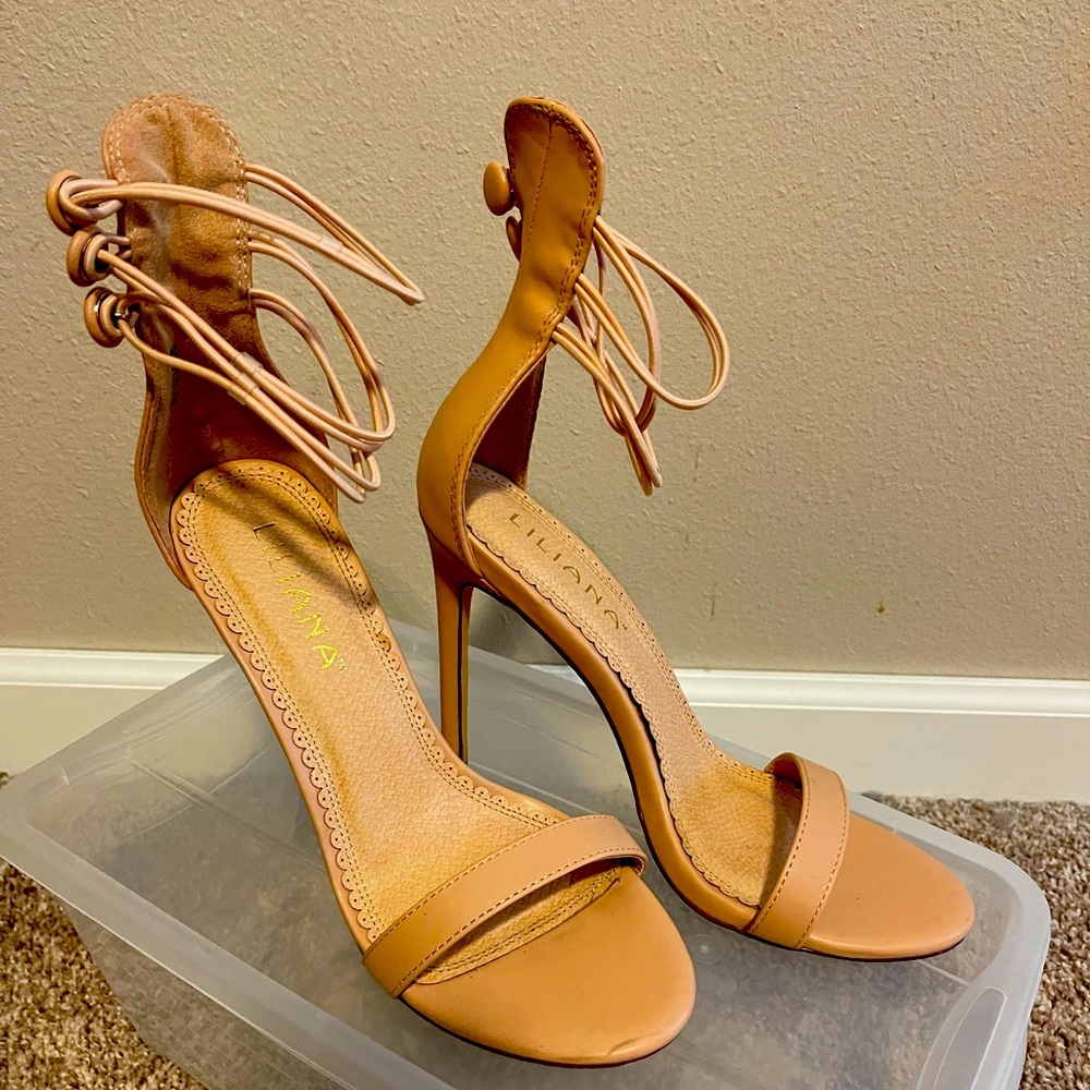 Pink strap heels